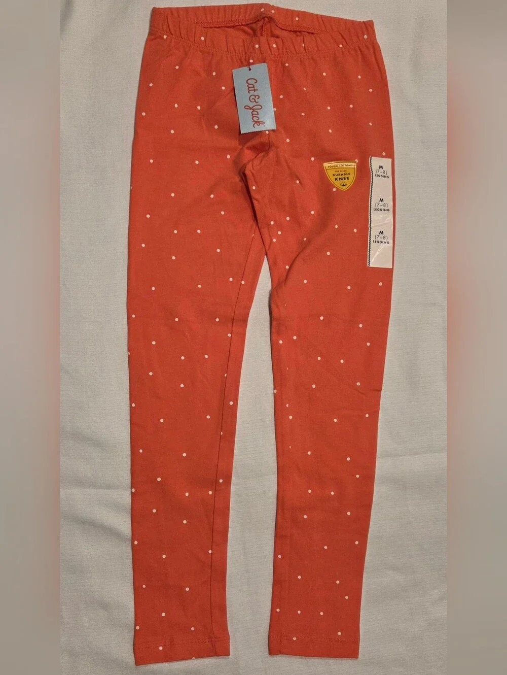 Cat & Jack Rainbow, Yellow Floral & Coral Polka Dot Girls' Leggings - 3 Pack